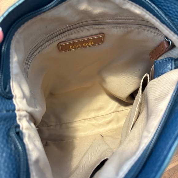 Navy blue The Sak leather crossbody hobo bag - Picture 6 of 12